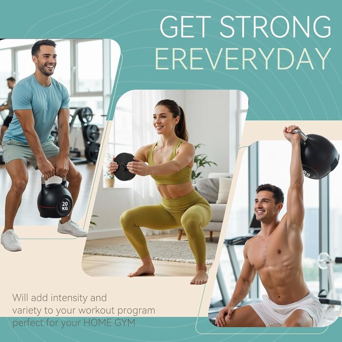 Кетлбел регульований 7-в-1 для дому, 20 кг. Набір гантелей-кетлбелів для фітнесу, чорний. Ідеально для домашнього тренажерного залу.