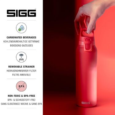 Термос пляшка SIGG Hot & Cold One 0,55 л з ситечком для чаю, нержавіюча сталь 18/8, герметична, BPA-free, червона
