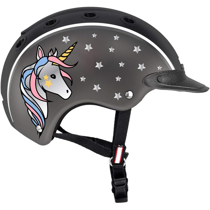 Дитячий велосипедний шолом Casco NORI Єдиноріг, чорний/сірий, XS (50-52 см)