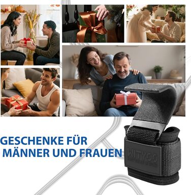 Навантажувальні петлі для важкої атлетики Zughilfen, фітнесу та пауерліфтингу, чорні. Підходять для чоловіків та жінок, для силового тренування, кросфіту та важкої атлетики.