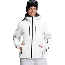 Жіноча куртка Pioneer Camp для сноуборду та гірськолижного спорту, водонепроникна, вітрозахисна, тепла, зимова, біла, розмір S