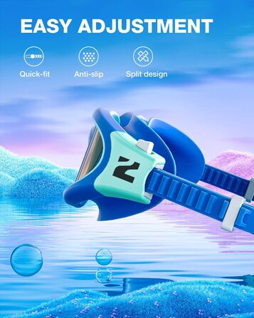 Дитячі окуляри для плавання ZIONOR G1MINI ULTRA поляризовані, антифог, UV-захист (3-14 років, блакитно-зелені)