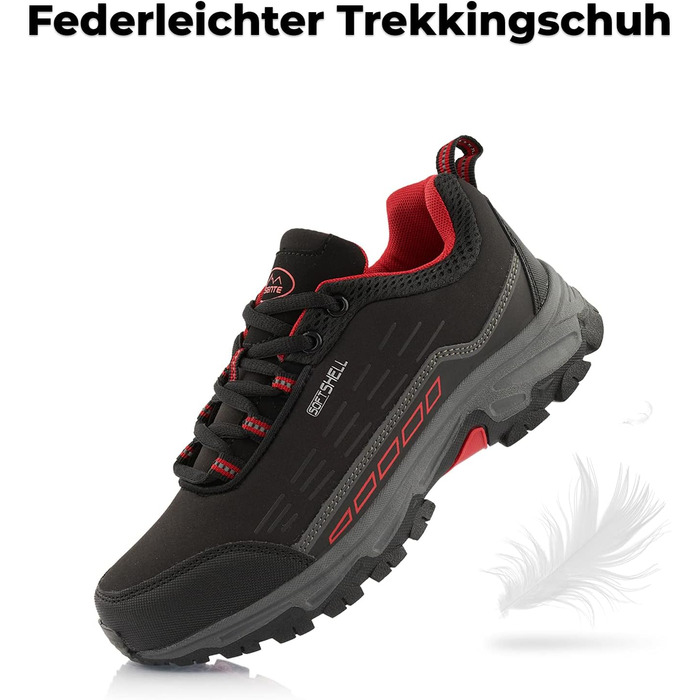 Черевики для хайкінгу/трекінгу для жінок та чоловіків, водонепроникні, чорно-зелені/чорно-червоні (36 EU)