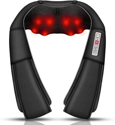 Масажер flintronic для шиї та плечей з підігрівом, 3D глибокотканинний електричний масажер для шиї та ніг, подарунок для чоловіків і жінок, чорний