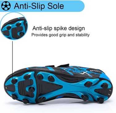 Дитячі футбольні бутси для хлопчиків та дівчаток. Зручні та неслизькі кросівки для тренувань. Розміри 28-37 (EU 31). Кольори: зелений, синій.