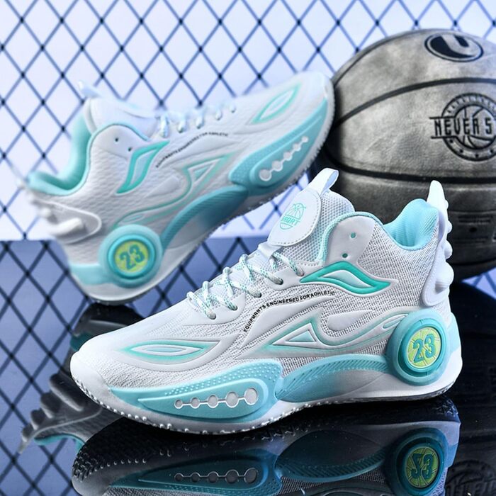 Баскетбольні кросівки High Top з антиковзким покриттям, легкі та зручні. Білі (41 EU, 2wei® Grün)