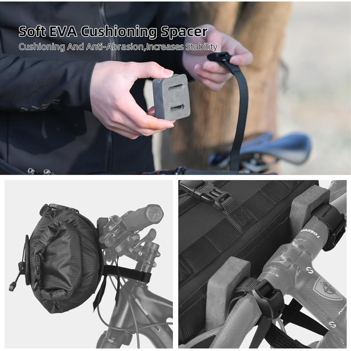 Велосумка Rhinowalk на кермо, водонепроникна 12л, роликова сумка для байкпакінгу, передня сумка, плечова сумка для зберігання речей