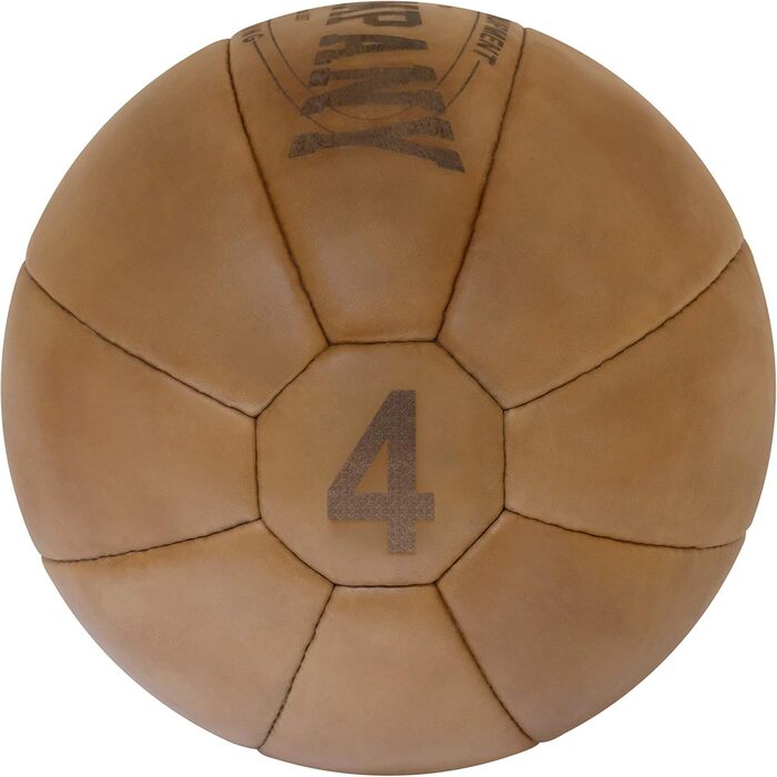 Медичний м'яч Bad Company Vintage з натуральної шкіри, 10 кг, 1-10 кг, коричневий