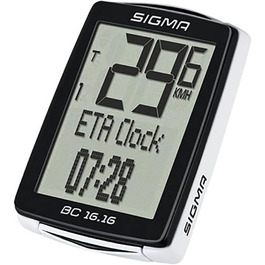 Велокомп'ютер Sigma Sport BC 16.16 STS CAD, 16 функцій, бездротовий, чорний, з індикатором прибуття