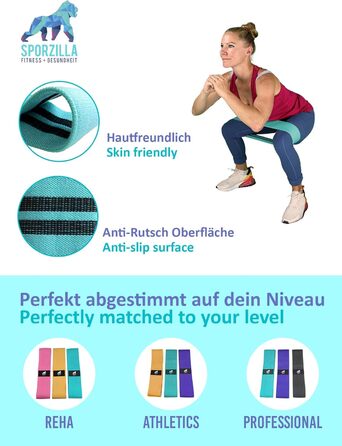 Спортивні еластичні стрічки Sporzilla® Booty Band для тренування сідниць - Набір фітнес-стрічок для будь-якого рівня: реабілітація, досвідчені та професіонали