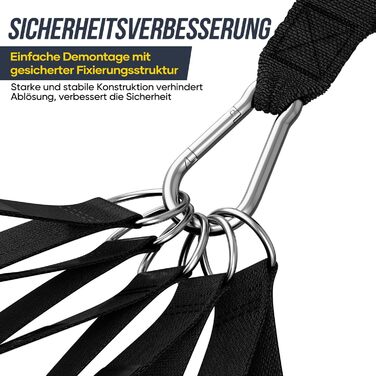 Набір еластичних стрічок для фітнесу Fokky Fitnessbänder Resistance Bands Set, 5 стрічок різної міцності, з анкерами для дверей, ручками та кігтями, для пілатесу, силових тренувань, чорний, червоний, синій, зелений, жовтий