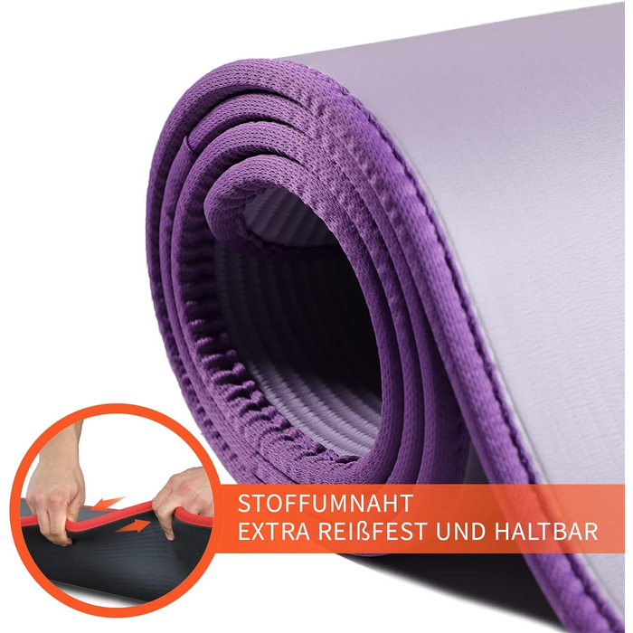 DH FitLife Фітнес-мат Yoga, 183×61×1 см, нековзкий, товстий, для тренувань, йоги, фіолетовий