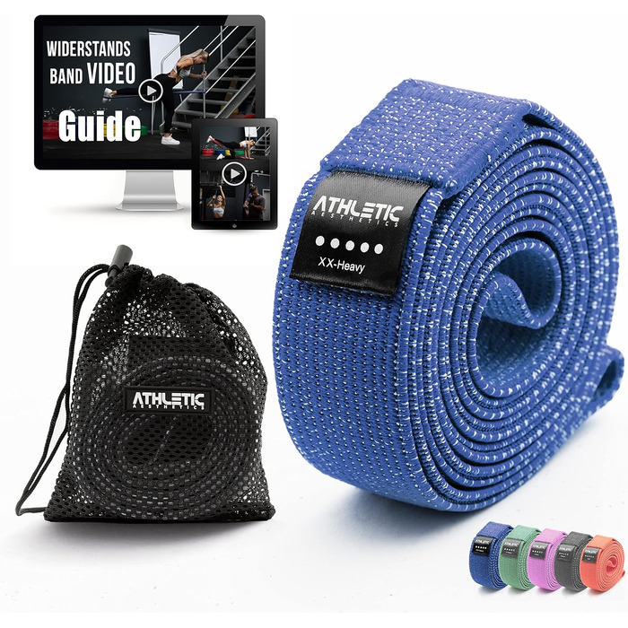 Преміум еластичні стрічки для фітнесу Athletic Aesthetics (5 шт., 35-60 кг) + сумка та відеокурс