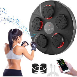 Інтелектуальна музична боксерська стінка nmoiww з Bluetooth, електронна боксерська машина для дітей та дорослих, 2 пари рукавичок, для дому