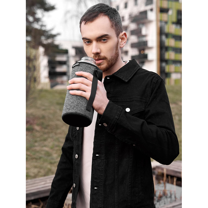 Скляна пляшка Spottle 1,5 л - для води та газованих напоїв, чорна, 1500 мл