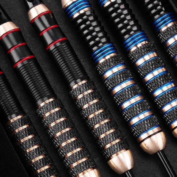 Дарти Turnart Metallspitze - Професійний набір дротиків 6 шт (22/24 г, блакитні) з латунними корпусами та сталевими наконечниками
