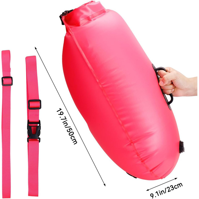 Буя для плавання Schleppschwimmer 28L, сигнальний, для відкритих вод, триатлону, водонепроникний Dry Bag, рожевий