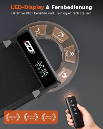 Бігова доріжка електрична складана з кутом нахилу 9%, 1-10 км/год Walking Pad для дому та офісу, двигун 3.0 к.с., LED-дисплей, амортизація, до 140 кг, чорна