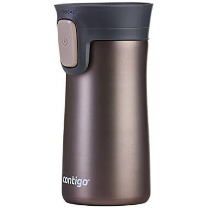 Термокухоль Contigo Pinnacle Autoseal 300 мл, нержавіюча сталь, ізольований, герметичний, для кави та напоїв на ходу, з кришкою Easy-Clean, без BPA, матовий сірий