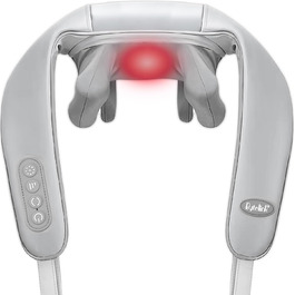 Масажер для шиї та спини з підігрівом, Shiatsu масажер для шиї, спини, плечей, талії та ніг, для розслаблення м'язів, сірий (ідеальний подарунок)