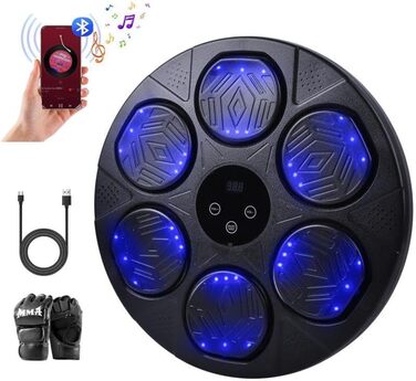 Музичний бокс-автомат настінний з LED, 9 режимами швидкості, Bluetooth, тренажер для боксу для дітей і дорослих, домашній фітнес