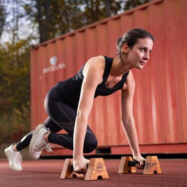 Дерев'яні упори для віджимань Aries Athletics – екологічні паралети, ручна робота з Німеччини, для фітнесу, віджимань і стійки на руках