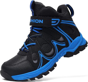 Дитячі зимові черевики ASHION для хлопчиків та дівчаток, снігоступи, утеплені трекінгові черевики, 36 EU, чорний, синій
