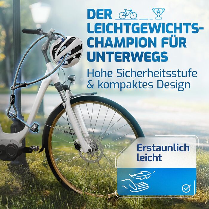 Замок для велосипеда складний 85см з кабельним замком - висока безпека, для електровелосипеда, з кріпленням