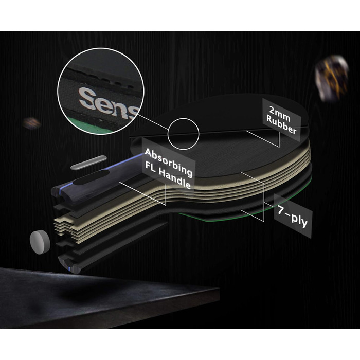 Набір тенісних столів Senston: 2 ракетки та 3 м'ячі для професійної гри (Y1)