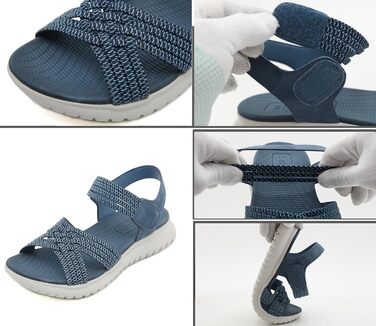 Жіночі сандалії літні для піших прогулянок, відпочинку та спорту. Зручні сандалі на платформі з антиковзкою підошвою, розміри 35-42 EU (38 EU, Стиль A, блакитні)