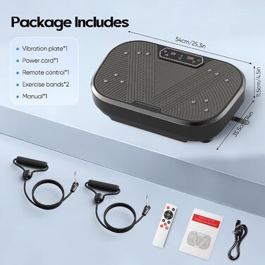 Віброплатформа VAYOTOY з Bluetooth, 120 рівнів інтенсивності, 10 програм тренувань для дому. Масажний та спортивний пристрій для лімфодренажу та фітнесу.