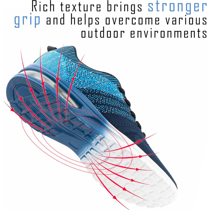 Спортивні кросівки Hitmars для чоловіків та жінок з повітряною подушкою, розмір 36-48 (48 EU, 1 Синій)