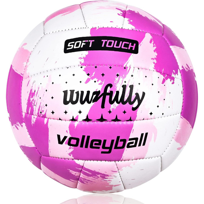 Волейбольний м'яч Wuzfully Kinder Soft Touch для пляжу та залу, розмір 5 (Рожевий)