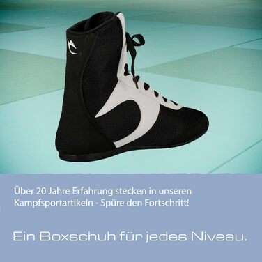 Боксерські черевики Ju-Sports C25 для чоловіків та жінок - легкі боксерські черевики з неслизькою гумовою підошвою, чорно-білі, 42 EU