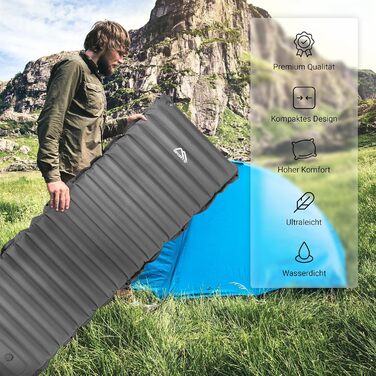 MSPORTS Кемпінговий килимок Isomatte Premium, вологостійкий, для туризму, кемпінгу та відпочинку на пляжі (сріблясто-сірий)