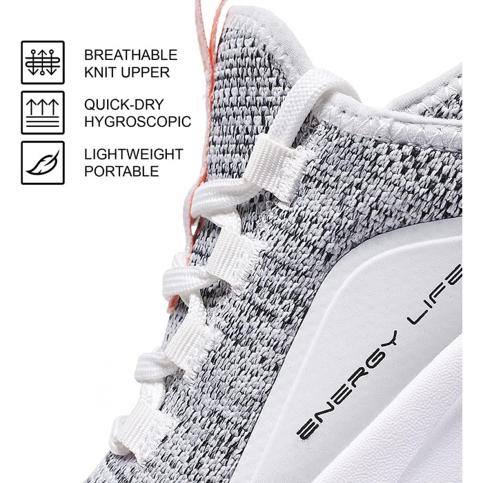Жіночі кросівки ALEADER Energycloud для прогулянок, активного відпочинку та легкого бігу – зручні сліпони, білий та сірий, розмір 37.5 EU