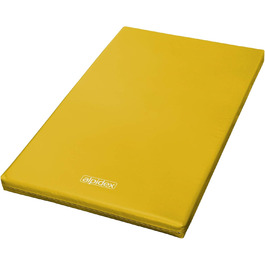 Гімнастичний мат ALPIDEX 200x120x8 см, жовтий, м'який, антиковзний
