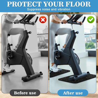 Захисний килимок під фітнес-тренажер та бігову доріжку, шумопоглинаюча підкладка 28x70 см, 6 мм, 2 шт. в комплекті