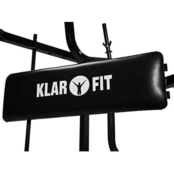 Універсальна лавка Klarfit Workout Hero 3000 для жиму і присідань, силова станція з нахилом і пласкою лавкою, тренажер для дому з гантелями, штангою та пресом для ніг, навантаження до 280 кг