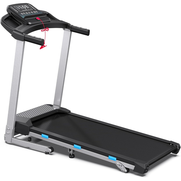 Біговий доріжки для дому Cardirun 3.0PS, 12 км/год, нахил 10%, до 160 кг, LED-дисплей, APP, Bluetooth, тиха, срільно-чорний