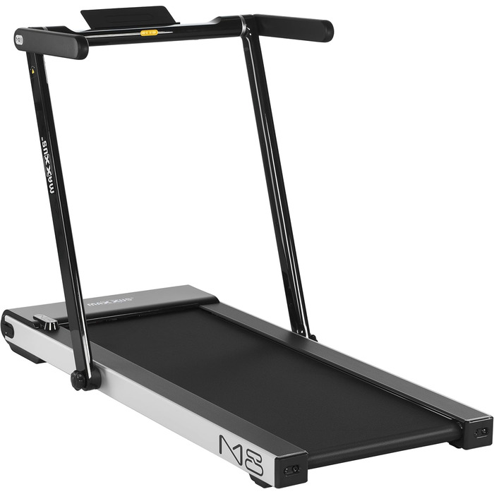 Бігова доріжка MAXXUS M8 електрична 2 к.с. 12 км/год, 125x45 см, Bluetooth, LCD, додаток, складна, тримач для планшета, фітнес для дому та офісу, червона/срібляста/бронзова