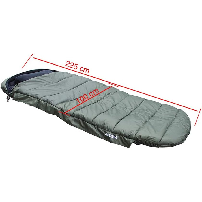Сплячий мішок AGEM Winter для дорослих: 3-4 сезони, кемпінг, рибалка, 225x100 см, 4-5 кг