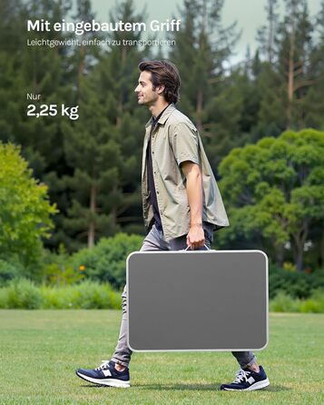 Складаний туристичний стіл Woltu для пікніка, відпочинку на природі та в саду, 70x50x60 см (алюміній + MDF)