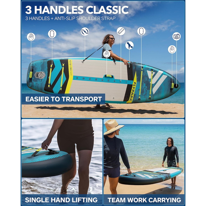 Надувна SUP-дошка Flypark Fishing&Family 3,5 м, 195 кг, з камеротримачем і ременем, екстра широка, для риболовлі та сімейного відпочинку