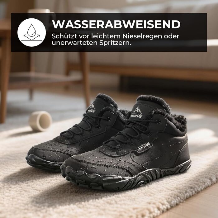 Чоловічі зимові черевики NORTIV 8 - теплі, зручні, чорні (45 EU) для дому