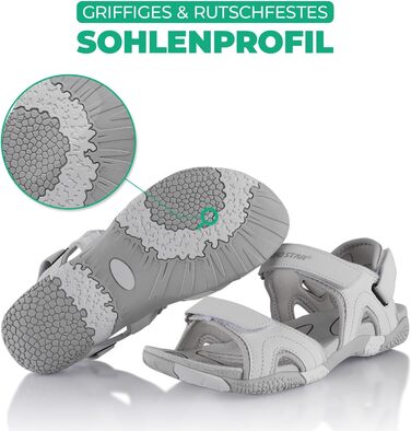 Трекінгові сандалі Fusskleidung® унісекс, біло-сірі, 45 EU, з міцною підошвою для походів та літа