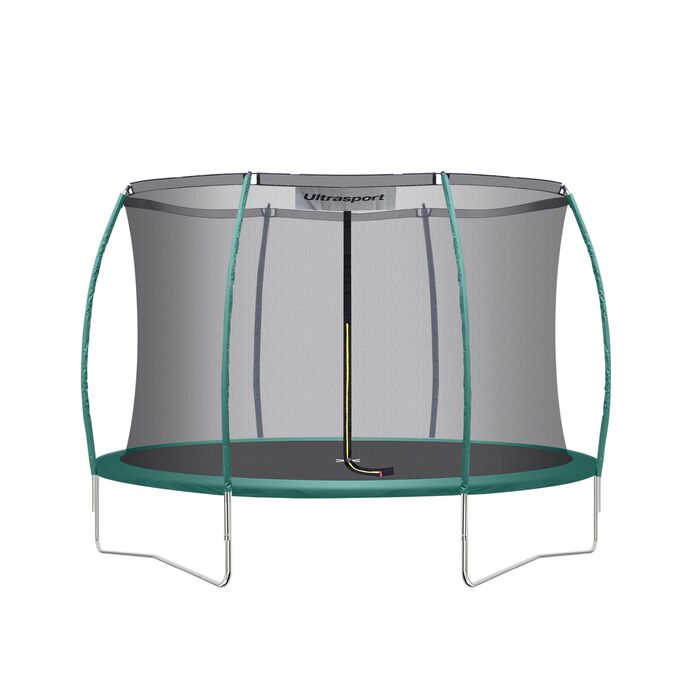 Батут Ultrasport Deluxe Outdoor для дітей Ø 244/305/366/460 см, до 150 кг, повний комплект з сіткою, сходами, захистом краю та комплектом для монтажу