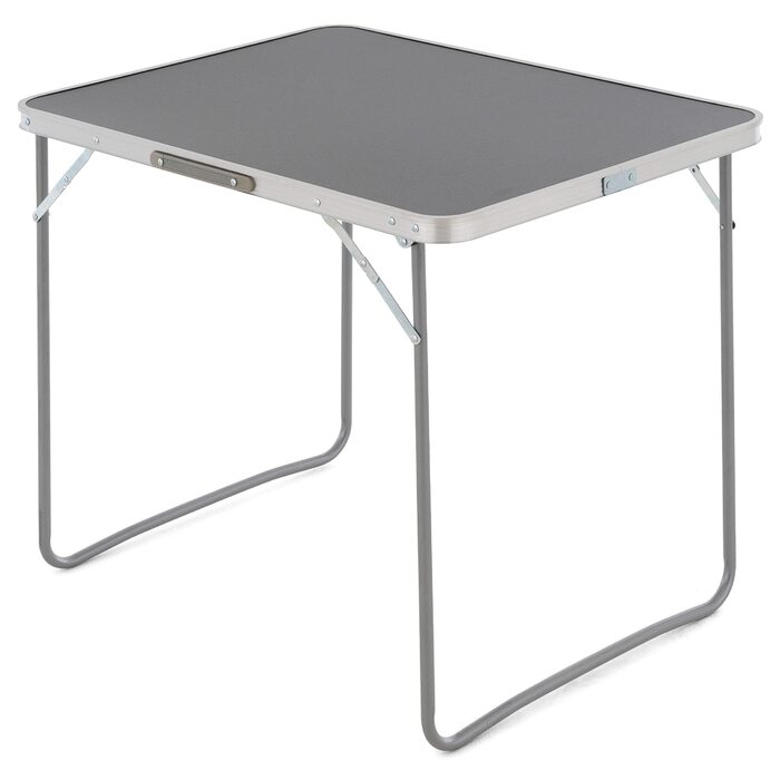 Складний стіл для кемпінгу SONLEX сірий 80x60x70 см з ручкою для перенесення, похідний, балконний