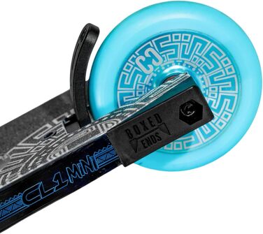 Скутер для трюків CORE Trick Tretroller 110mm, ABEC 9, для початківців та професіоналів, від 5 років, регульована висота 78-95 см, + наклейки Fantic26 (Park CL1 Mini H=75 Chrome/Teal)