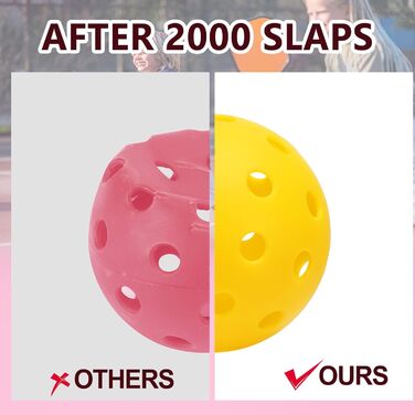 Набір м'ячів для піклболу JULMELON (4 шт.) з 40 отворами, для гри на відкритому повітрі, жовті, зелені, рожеві, блакитні